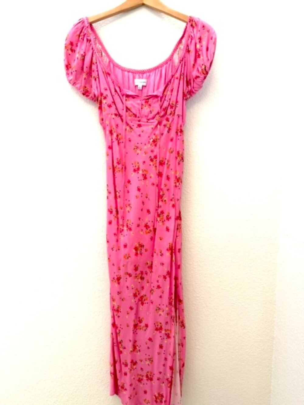 Bright Pink Mini Flowers Summer/Beach Dress